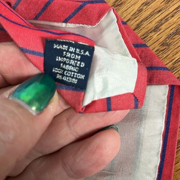 Polo by Ralph Lauren 100% cotton Red & Blue Striped Men’s Neck Tie made in USA - Picture 7 of 9